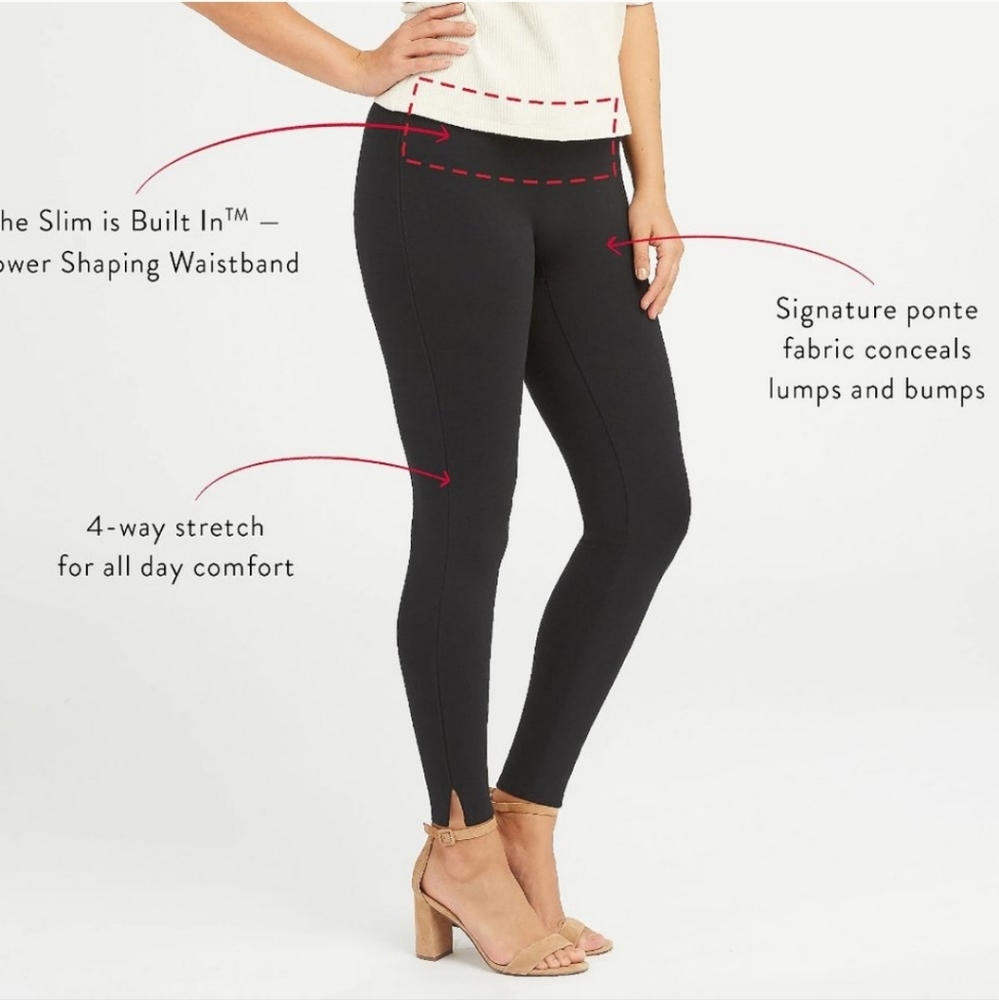 NWOT Spanx Ankle Length Ponte Hem Slit Leggings Size 1X